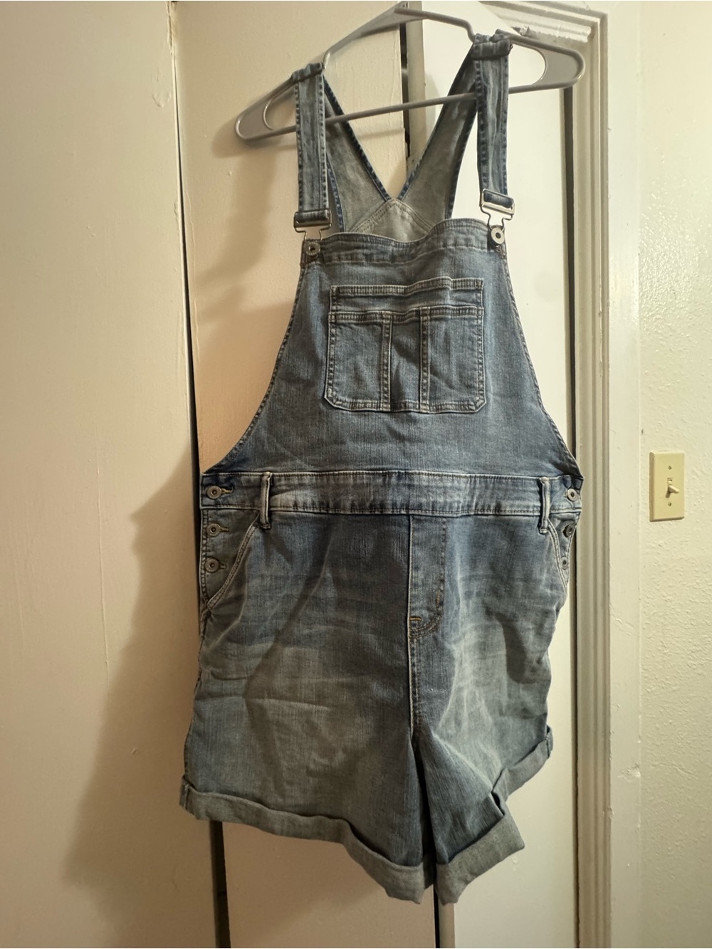 Light Blue Denim Womens’ Short Overalls